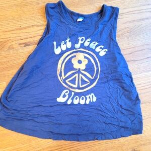 Let Peace Bloom Retro Stretchy Tank Top Old Navy Size Medium Modal Blend